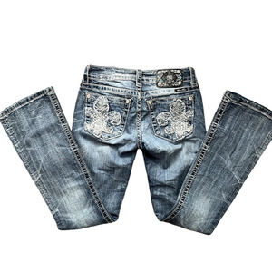 Miss Me colorful fleur de lis bootcut jean 26
